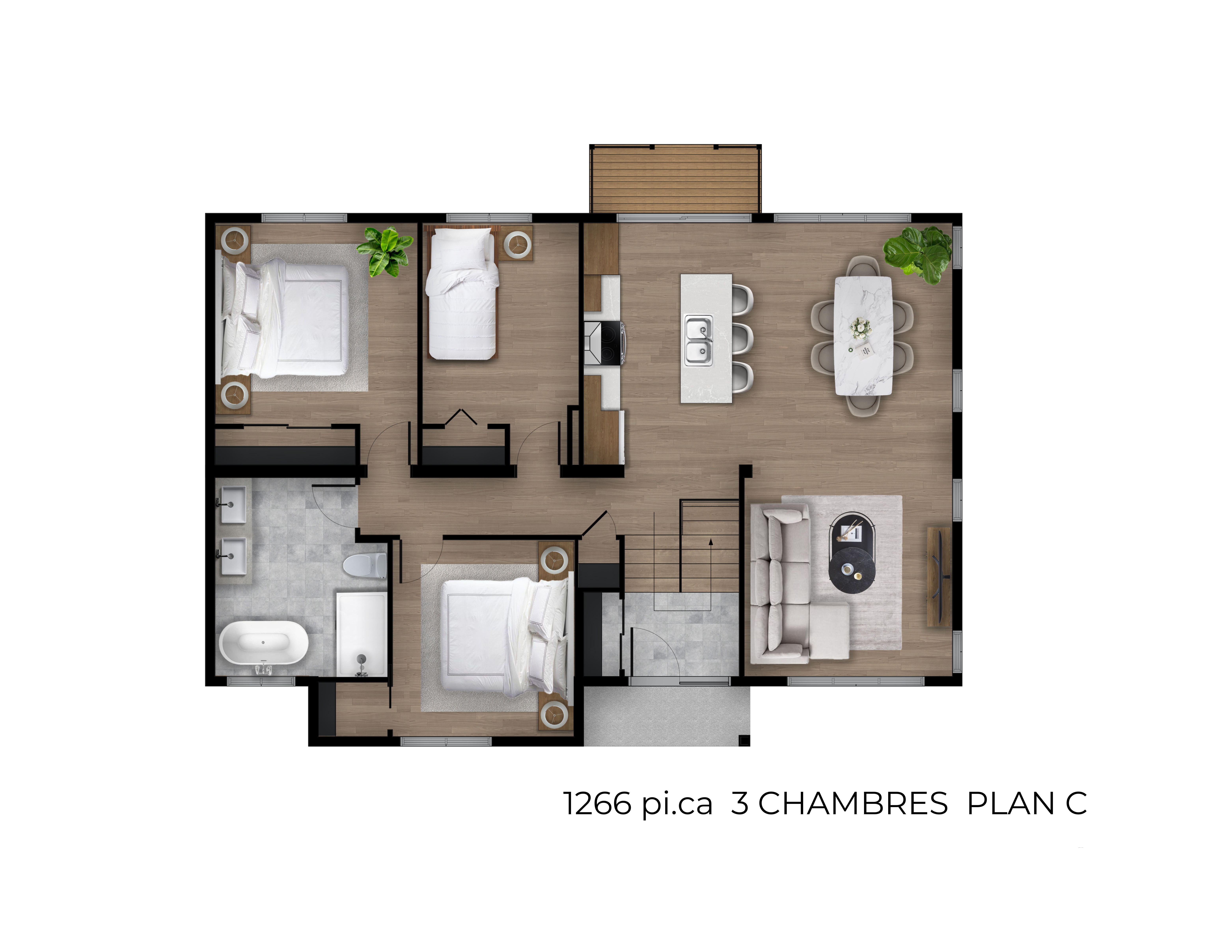 Martina 1266 3 Chambres Plan C