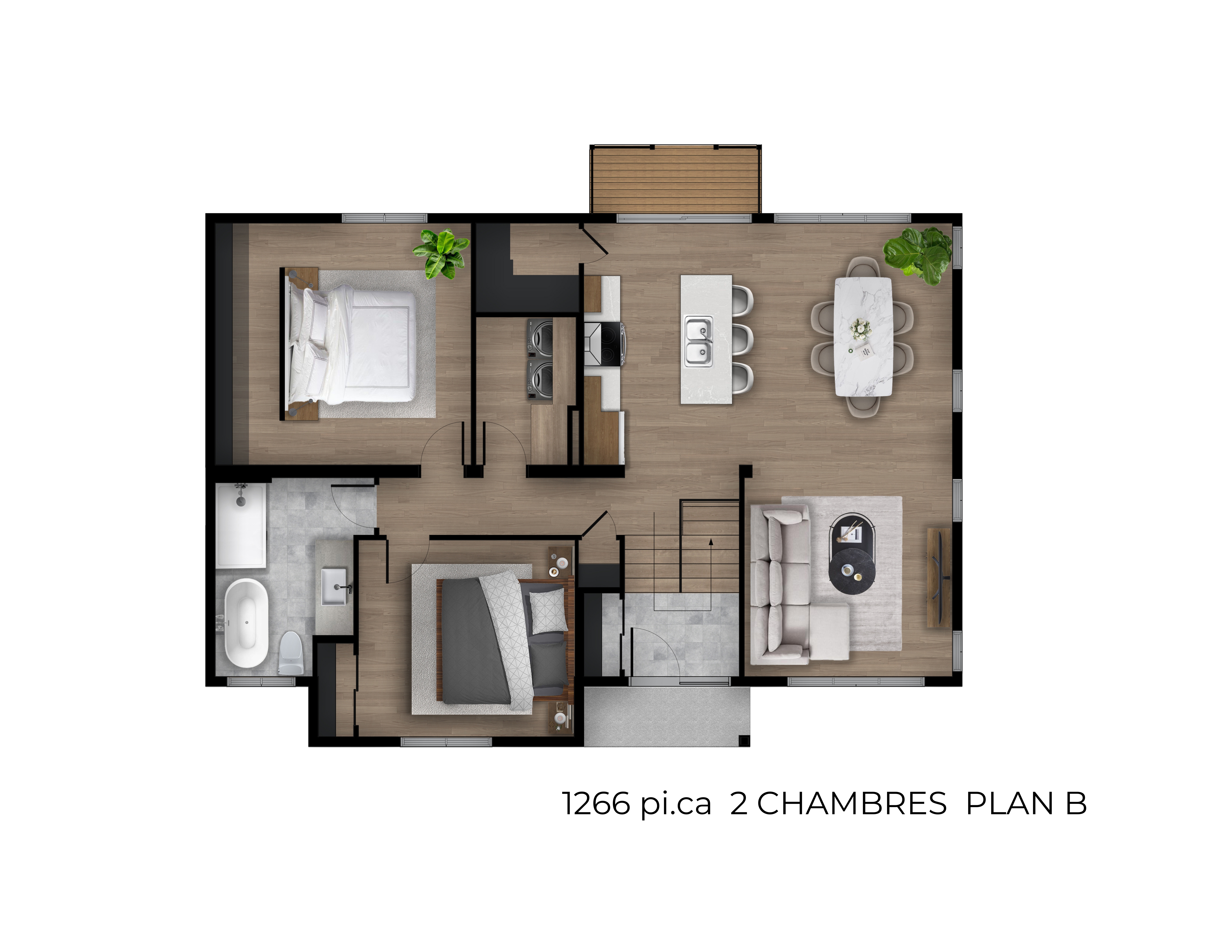 Martina 1266 2 Chambres Plan B