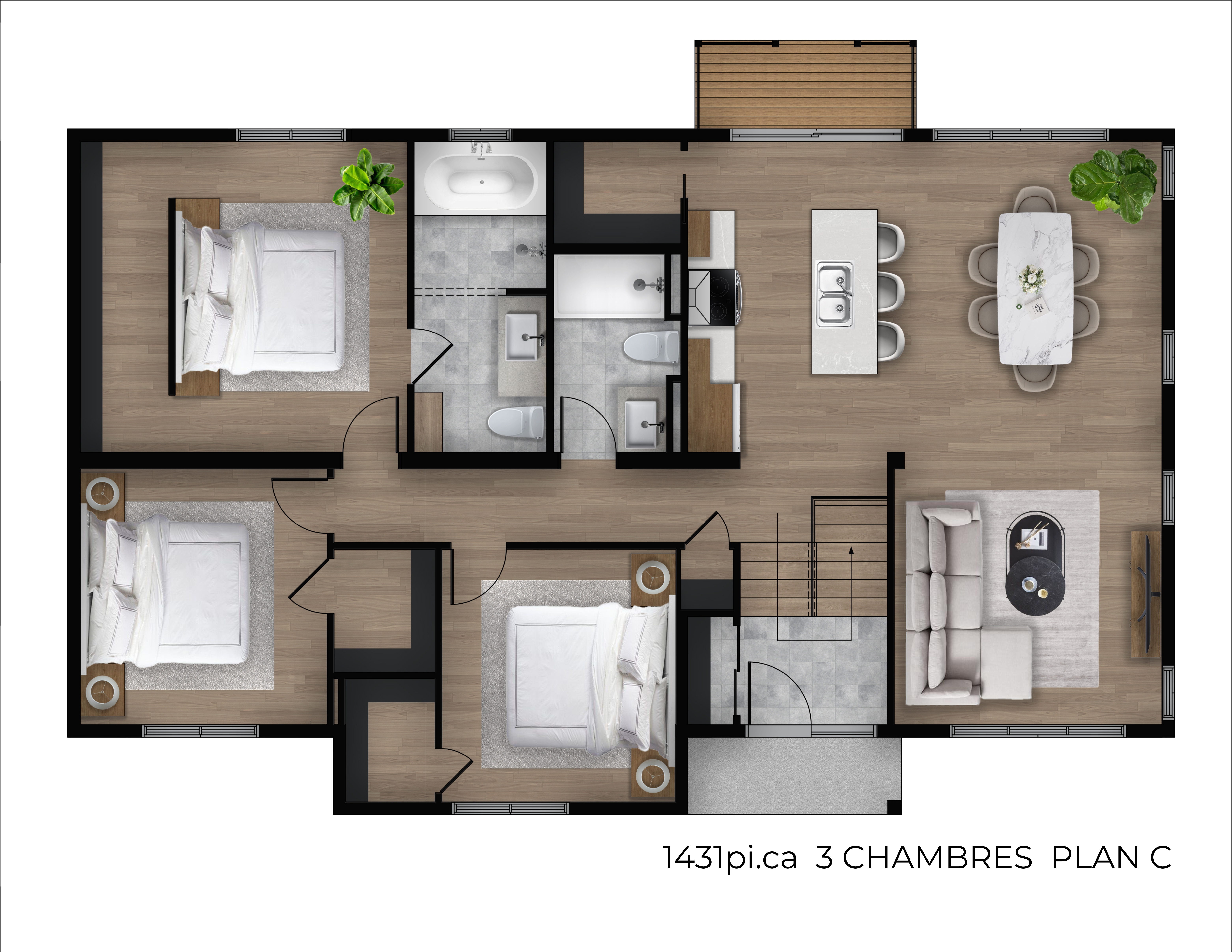 Martina 1431 3 Chambres Plan C