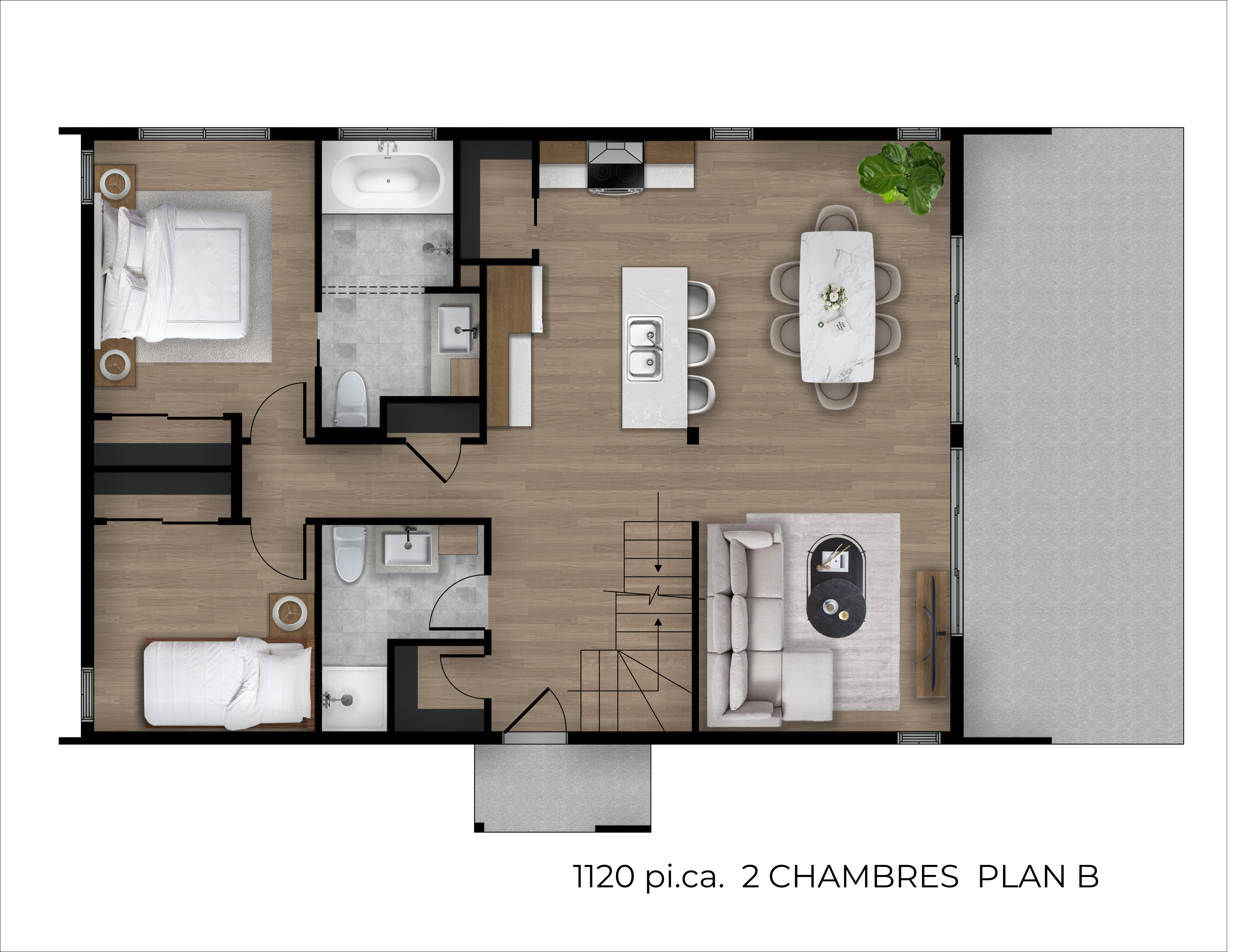 Alta 1120 2 Chambres Plan B