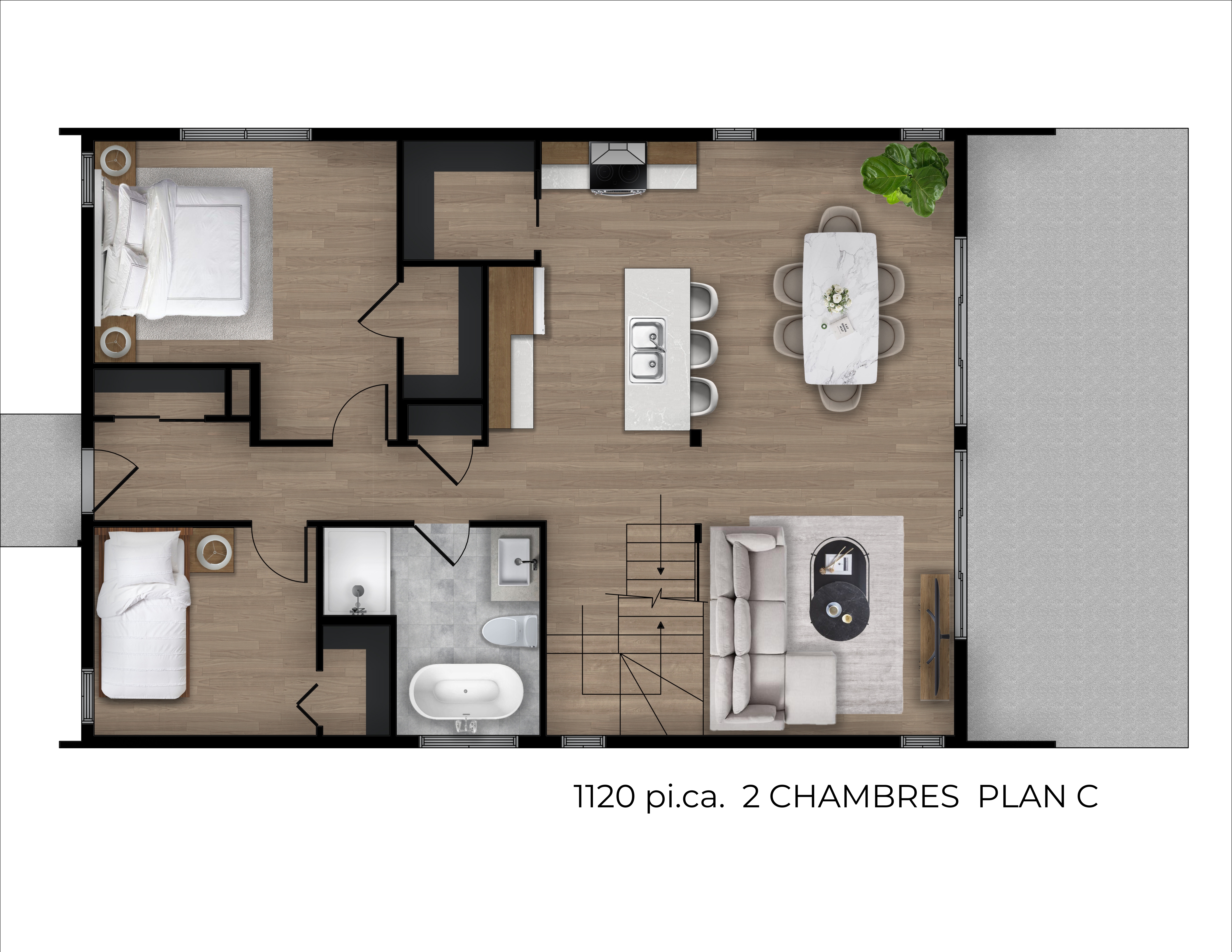 Alta 1120 2 Chambres Plan C